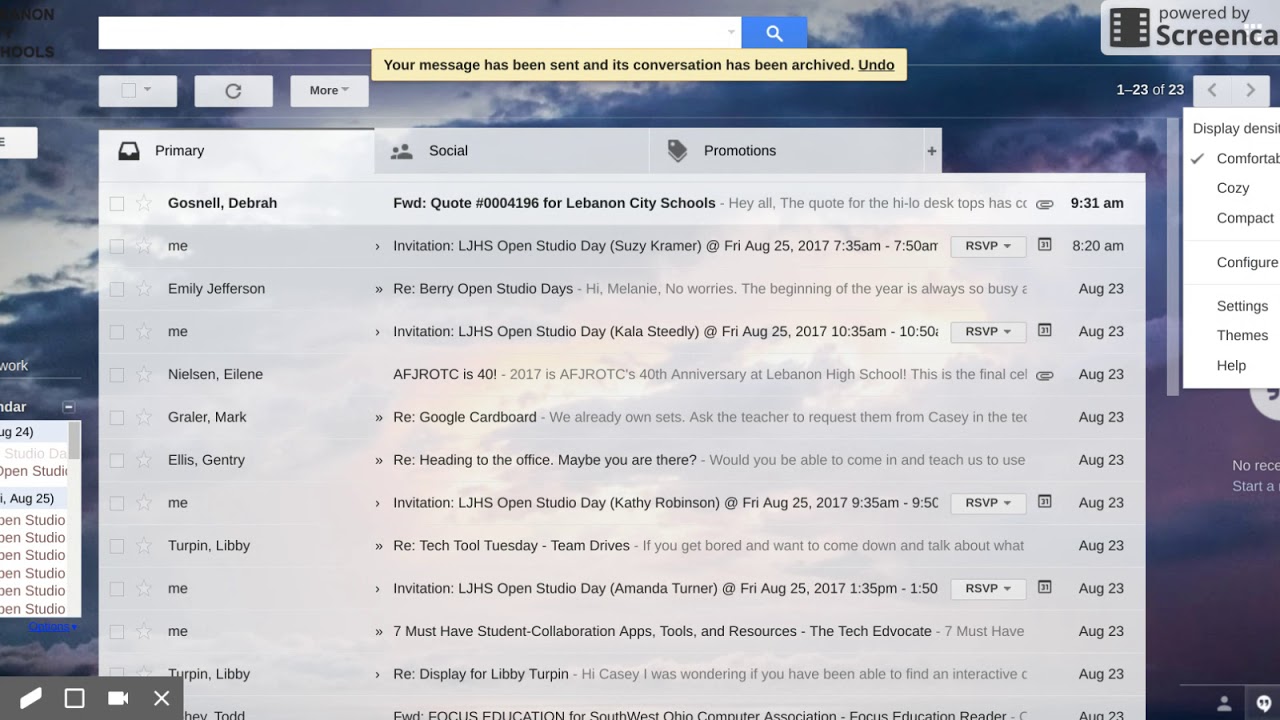Send and Archive Button