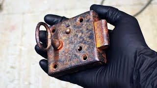 Restoring jammed antique lock and making a new key