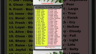 Antonyms | 50 Opposite Words | English Learning Made Easy #english #antonyms