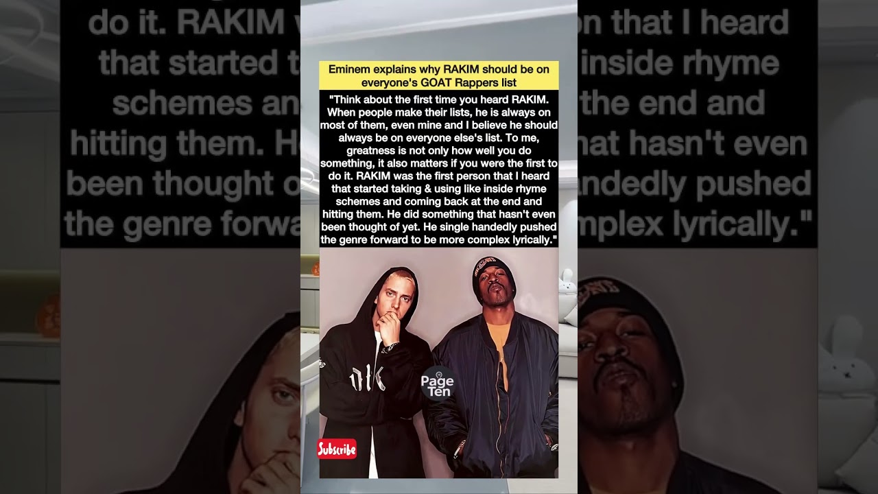 Eminem on Why Rakim is a Rap GOAT: Lyrical Genius Unveiled #eminem