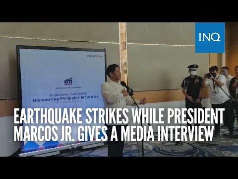 Earthquake strikes while President Marcos Jr. gives a media interview