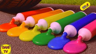 Crushing experiments|car vs crunchy and soft rainbow slime balloons|Dani tv screenshot 2