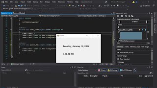 How to display date and time in visual studio windows form application 2019