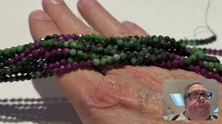 Ruby/Zoisite Faceted, Round, Gemstone beads 4mm 15" strands $10 a strand!