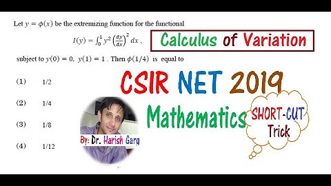 Calculus of Variations Questions | CSIR NET Dec 2019 Mathematics