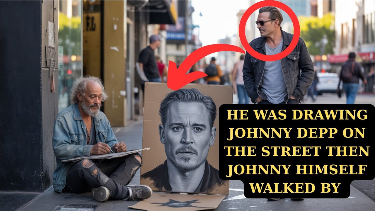 A Homeless Artist Was Drawing Johnny Depp's Portrait — When Johnny Saw It, He Did This