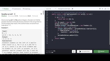 Problem of the day : Smaller on Left