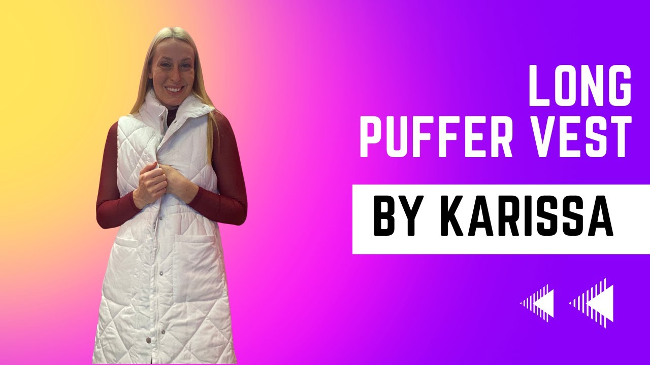 Super long white puffer vest