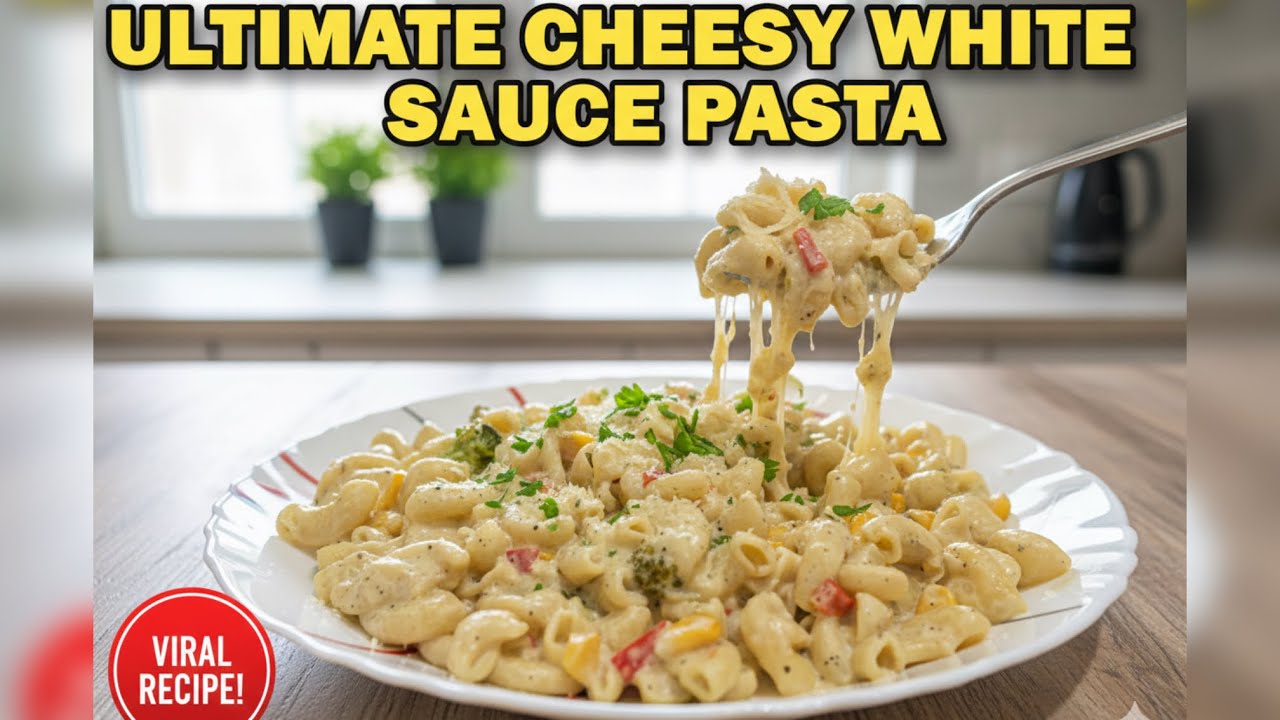 Cheese white sauce pasta recipe | white sauce pasta without onion recipe | my kitchen 