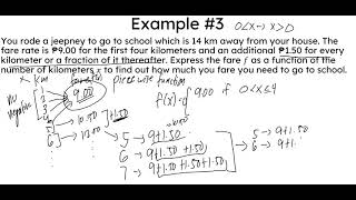 Functions As Representations of Real Life Situations 4 (Piecewise Function continued)