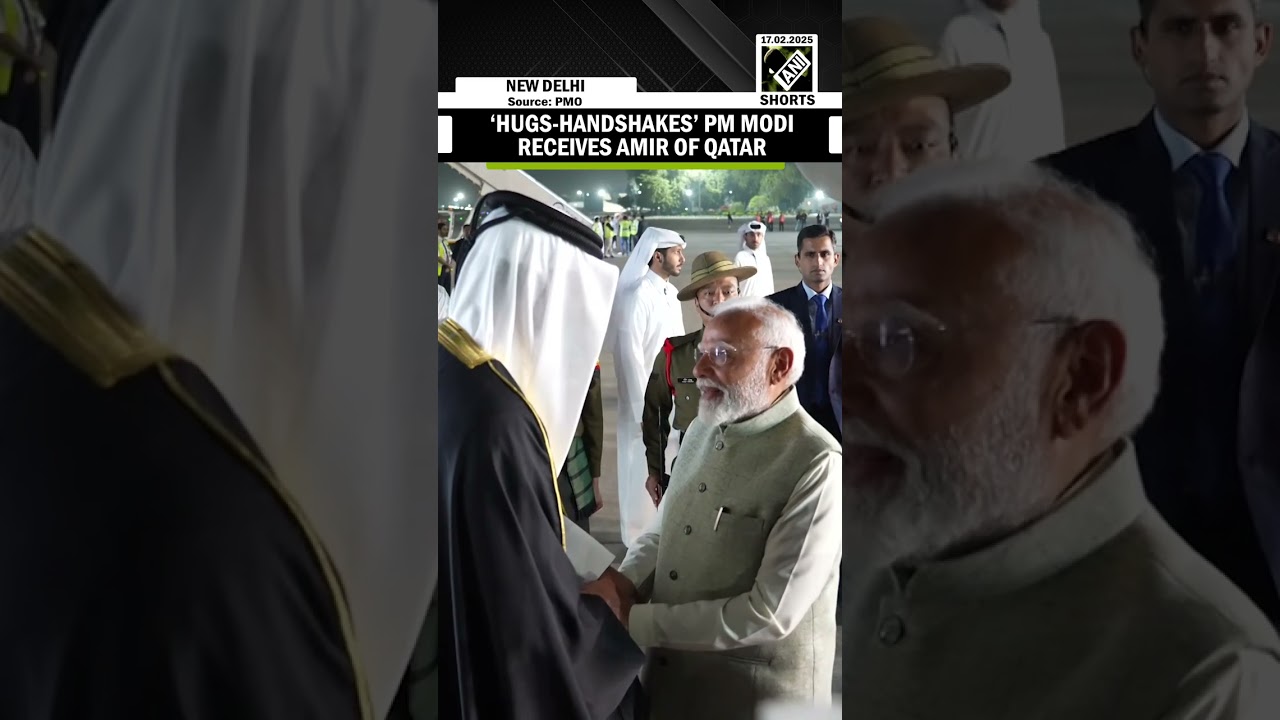 ‘Hugs and Handshake’, PM Modi receives Amir of Qatar in a special gesture at Delhi airport