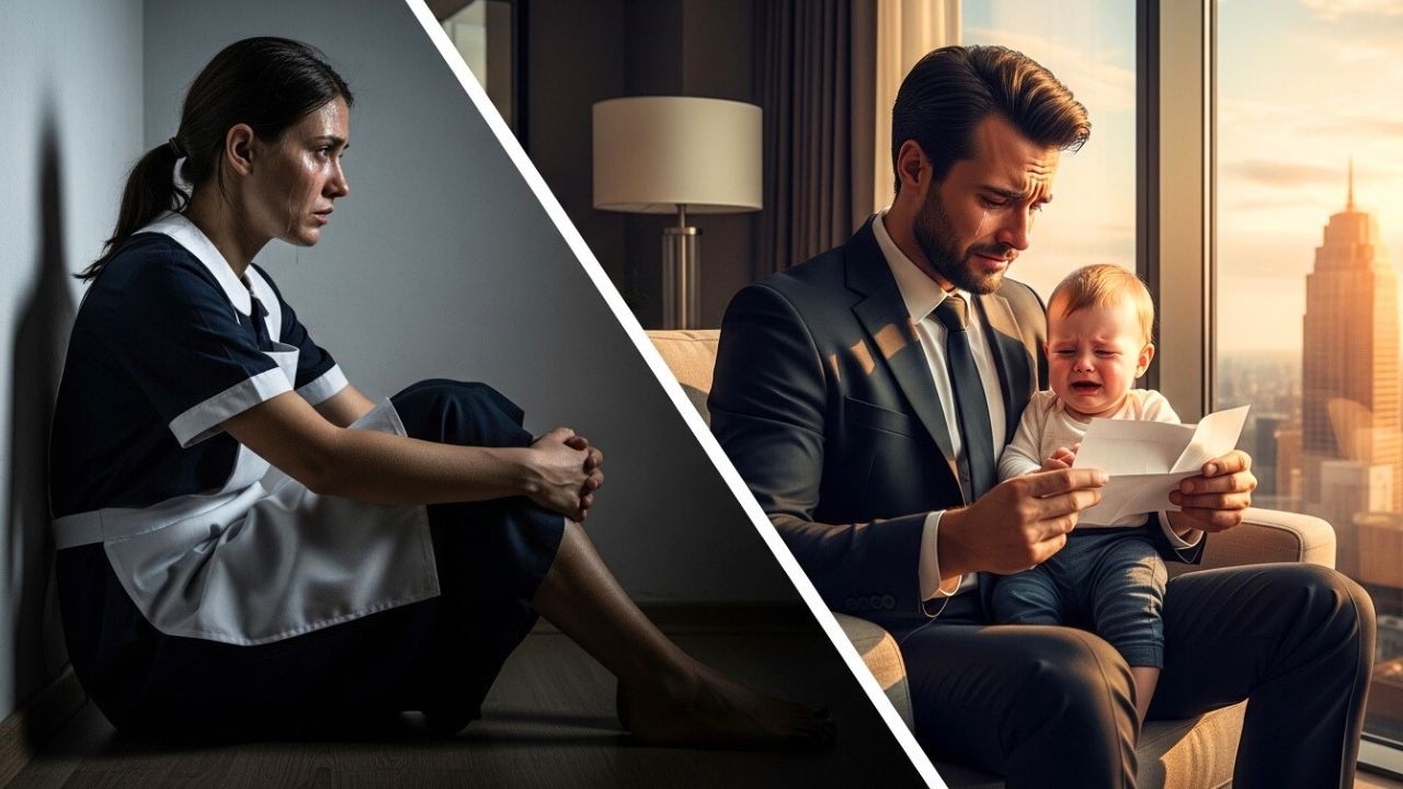 MILIONÁRIO CHEGOU EM CASA, ACHOU QUE A BABÁ TINHA FUGIDO. ATÉ QUE ELE VIU UMA CARTA NA MÃO DO BEBÊ!