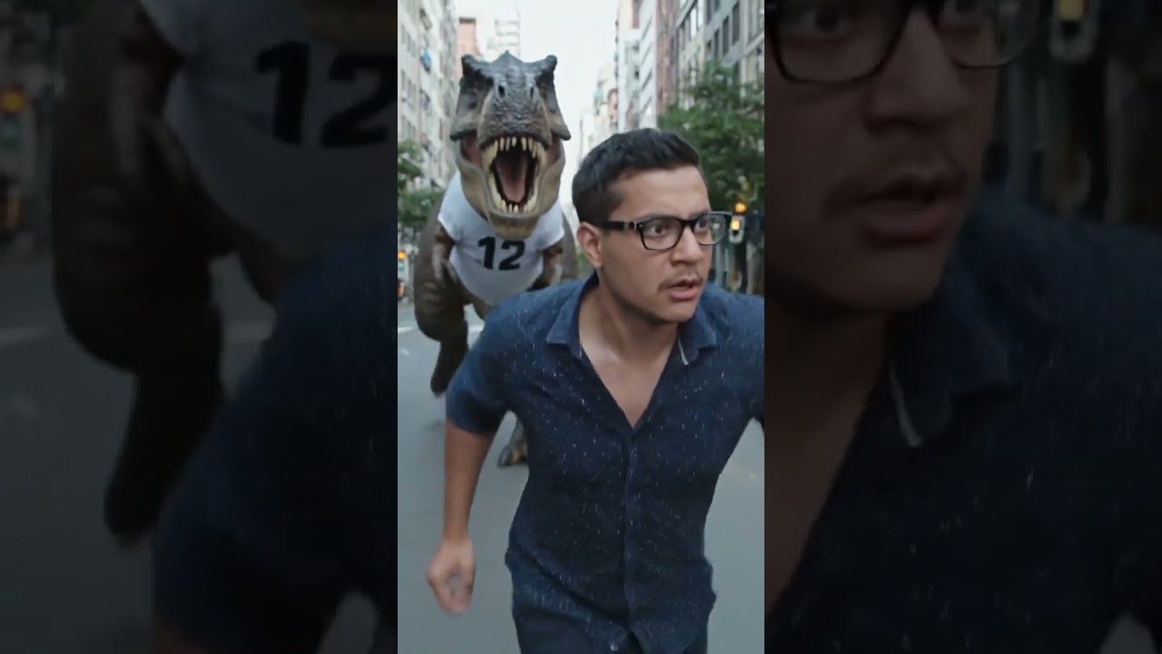 dinosaur 2026 Man running on road 