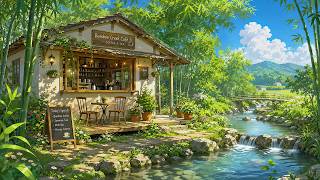 Bamboo Café by the Stream 🎋 Nature Sounds with Soft Lofi Mix to Study/Chill/Unwind