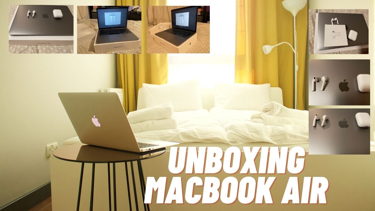 Unboxing macbook air 13.3 laptop with touch id intel core i3 8gb