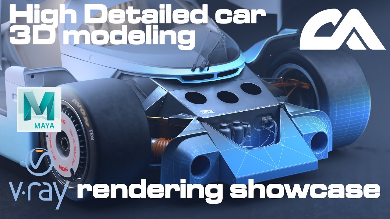 High end 3D Car Modeling | Porsche 962C Front End Details  + Wireframe + Textured