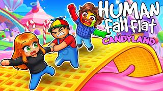 On est TOMBÉ dans le MONDE des BONBONS sur HUMAN FALL FLAT !