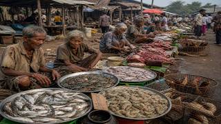 Real Cambodian River food​ Market Compilation - Fresh Fish &amp; Daily Lifestyle #streetfood #river