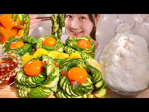ASMR じゃばらきゅうりのお漬物 【咀嚼音/ Mukbang/ Eating Sounds】【日本語字幕】