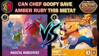 🟡🔴 CAN CHEF GOOFY MAKE AMBER RUBY BETTER? - Ruby Amethyst -VS- Mufasa Set 8 Lorcana Meta Gameplay
