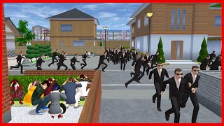 Escape From The Pursuit Of Black Clothes Man Sakura School Simulator