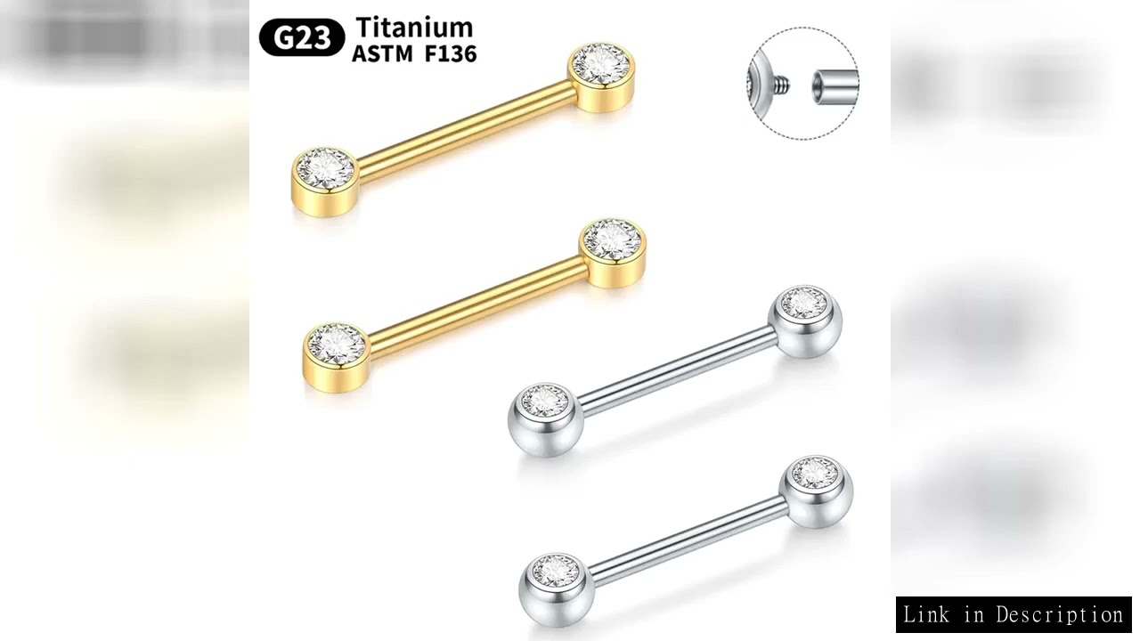 1/2Pcs Titanium Nipple Piercing Jewelry CZ Bezel Tongue Nipple Bars Piercing for Breasts Sexy Pierci