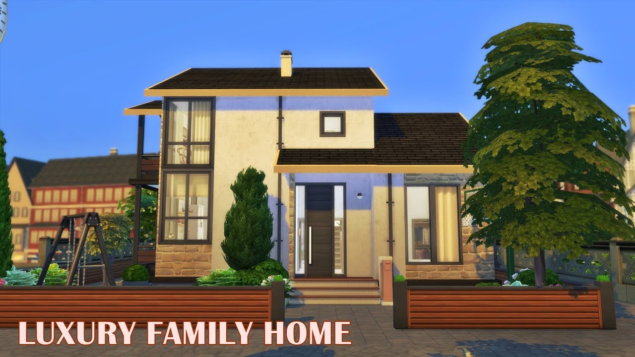 LUXURY FAMILY HOME | THE SIMS 4 | Speed Build | NO CC | sims 4 stop ...