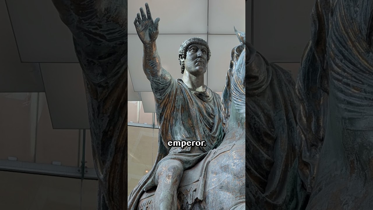 Позолоченная бронзовая статуя Марка Аврелия на коне