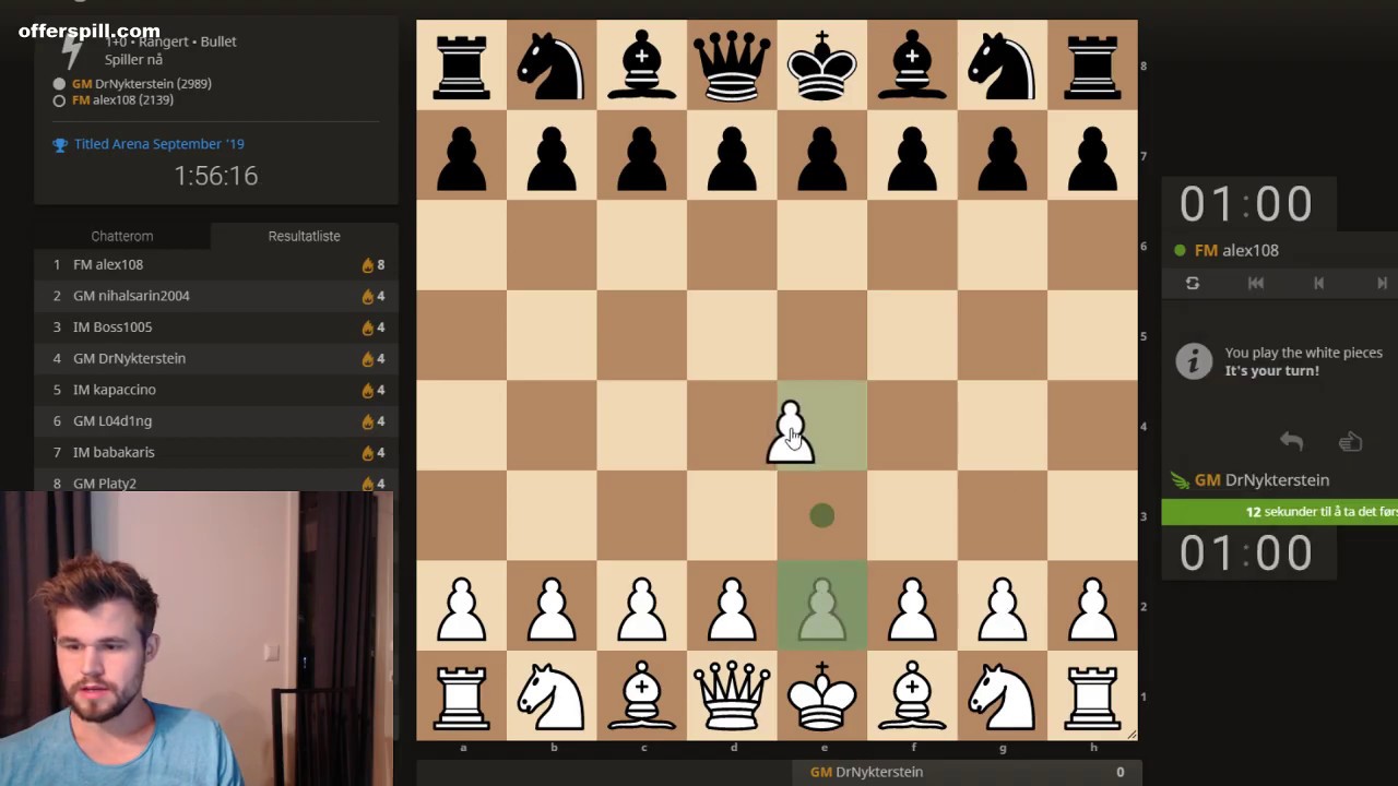 Magnus carlsen plays lichess titled arena september 2019 norwegian