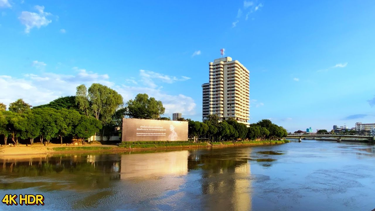 【4K HDR】Walking by the Ping River, Chiang Mai — Calm City Moments