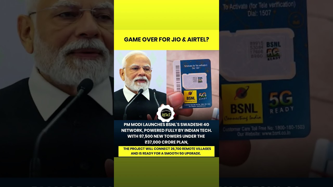 PM MODI LAUNCHES BSNL'S SWADESHI 4G NETWORK, POWERED FULLY BY INDIAN TECH. WITH 97,500 NEW TOWERS
