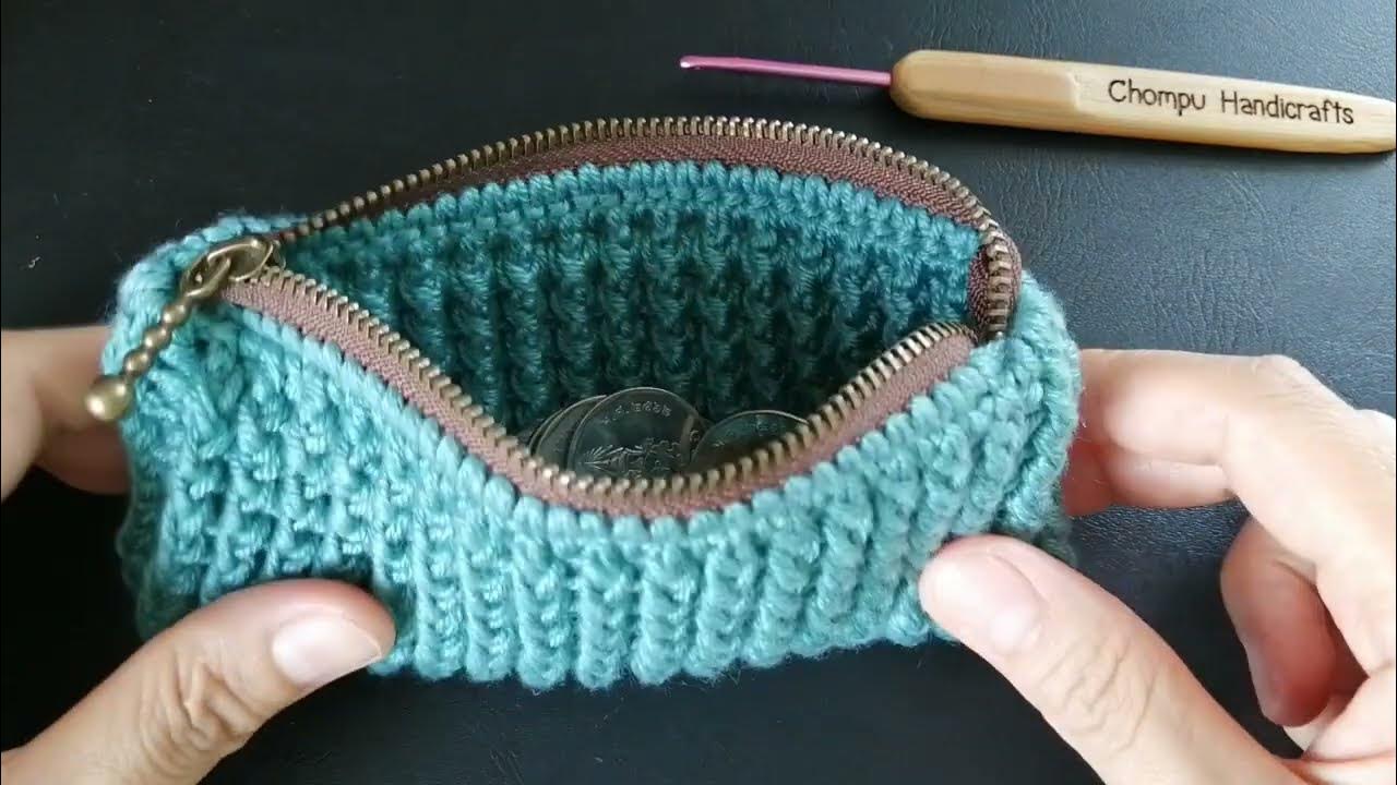 D.I.Y. Tutorial - How to Crochet Purse Bag With Zipper - Step by Step 