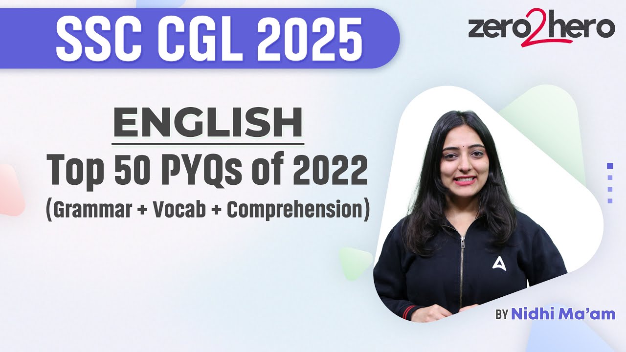 SSC CGL 2025 | SSC CGL English Top 50 PYQs of 2022 | SSC CGL English ...