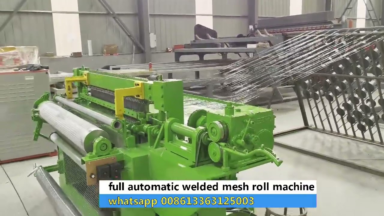 India customer full automatic welded wire mesh roll machine is testing width 1000mm