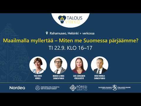 Talousviikko 2026: Maailmalla myllertää– Miten me Suomessa pärjäämme?