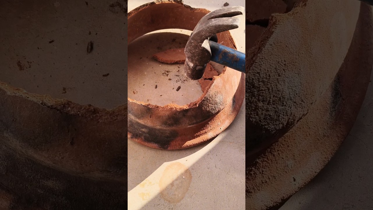 big clay pot crushing super  sound 🔊