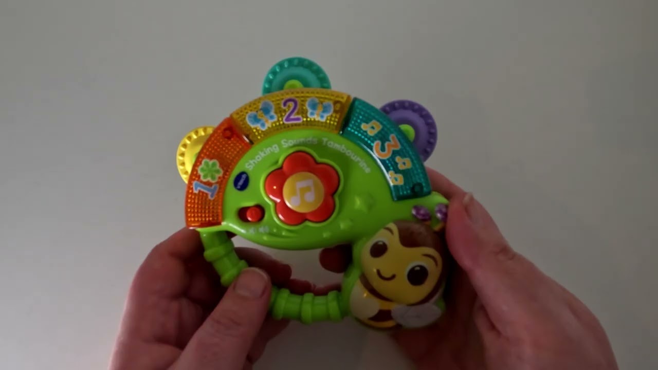 VTech Shaking Sounds Tambourine - Button Press Sound Test | Noisy Toys | kittikoko