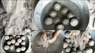 ASMR || dusty snappy soft || silky pure cement balls crumble+smashing || dry+water || 🤤 screenshot 3
