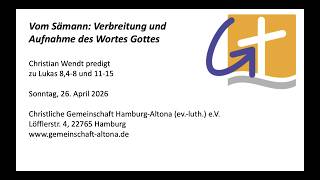 Vom Sämann: Verbreitung und Aufnahme des Wortes Gottes