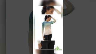 Watercolor Seascape Rash Guard: Beige Aqua UPF 50 Women's Activewear