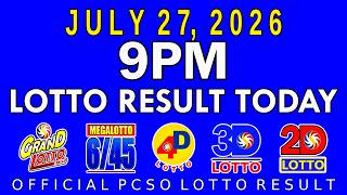 9pm Lotto Result Today July 27 2026 PCSO