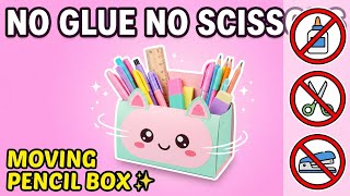  Paper Pencil Box Without Glue | Easy DIY School Craft | Origami Pencil Case