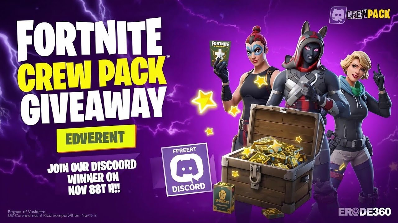 Fortnite 1-Month Crew Pack Giveaway 🔥 | Join Discord | Ends Nov 8 | Tamil Live 