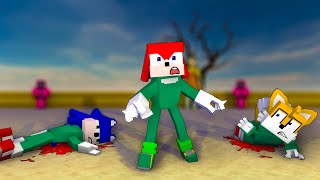 Squid Game + Sonic And Tails Dancing Meme - Sad Ending (Minecraft Animation) FNF