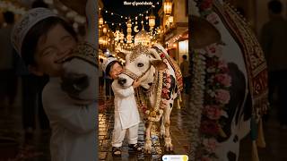 🥹🐄 Cute Baby Running With Cow ❤️ Playful Eid ul Adha Short ✨ #Qurbani2026 #IslamicShorts #Shorts