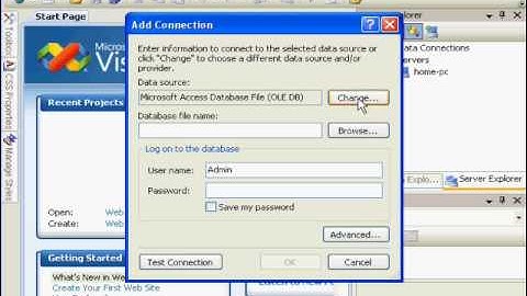 VisualStudio 2008:  Create New Data Connection
