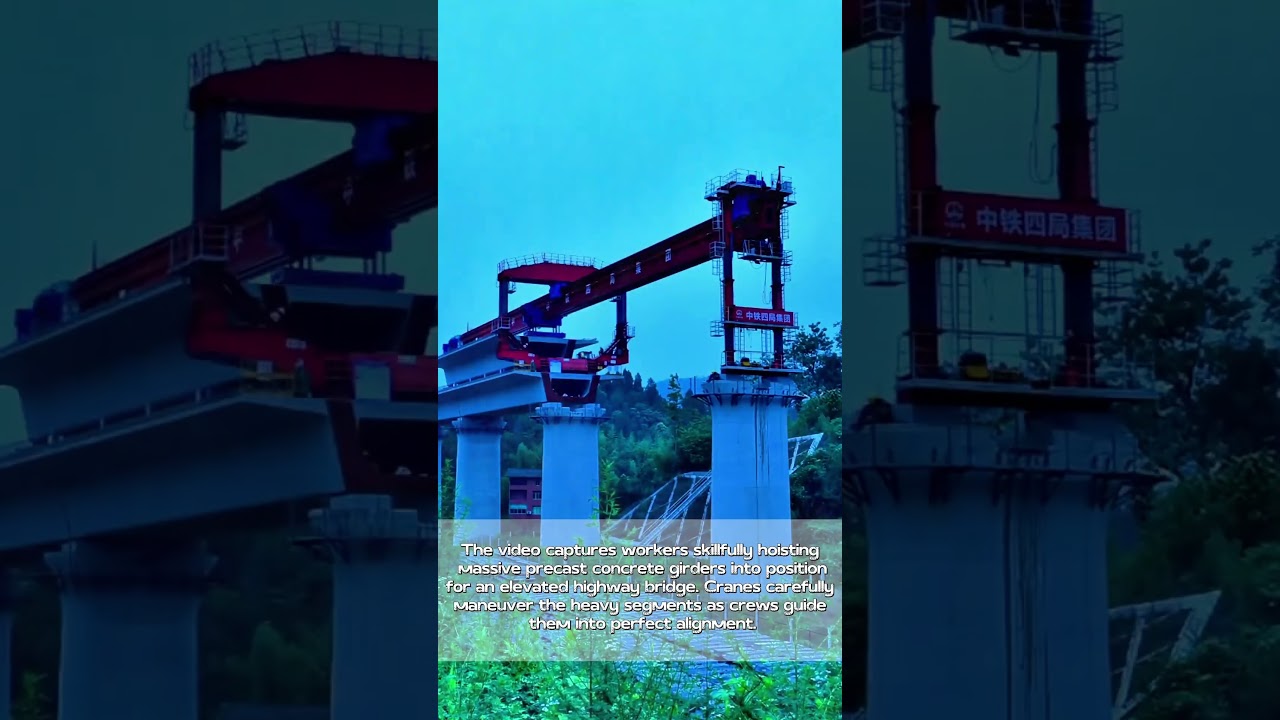 Engineering Marvels: The Precision of Lifting Bridge Girders Into Place!