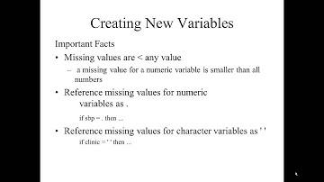 Creating New Variables
