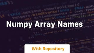 numpy array names