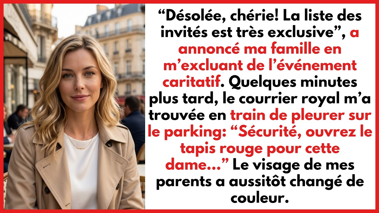 Je me suis garée sur le parking de l'hôtel, en larmes, parce que ma propre mère m'avait dit que je n'étais pas « assez bien » pour leur gala de charité. Ma famille était à l'intérieur, posant pour...